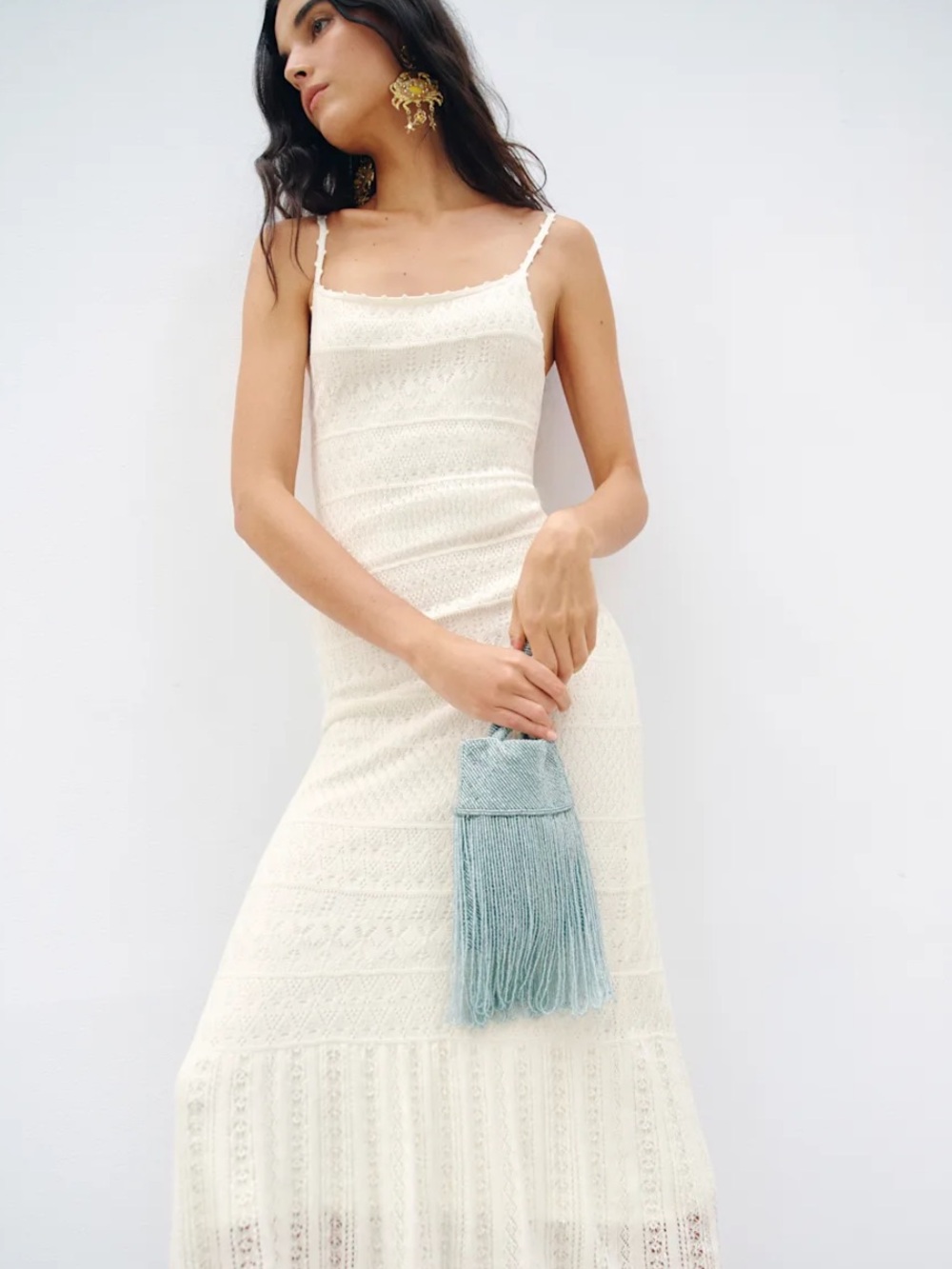 Reformation Cream Crochet Slip Maxi Dress - Picture 2 of 4